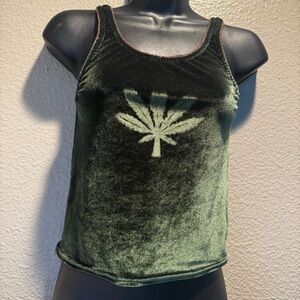 Solstice Velvet Forest Green Tank Top